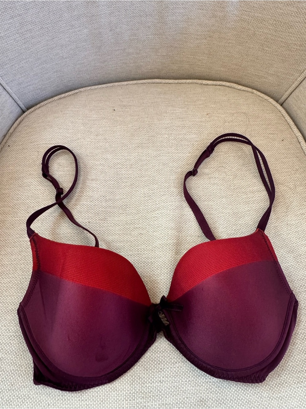 Marie Jo L'Aventure Louie Spacer Heart Shape Bra Plum & Red Bra.nwt.size 34 C